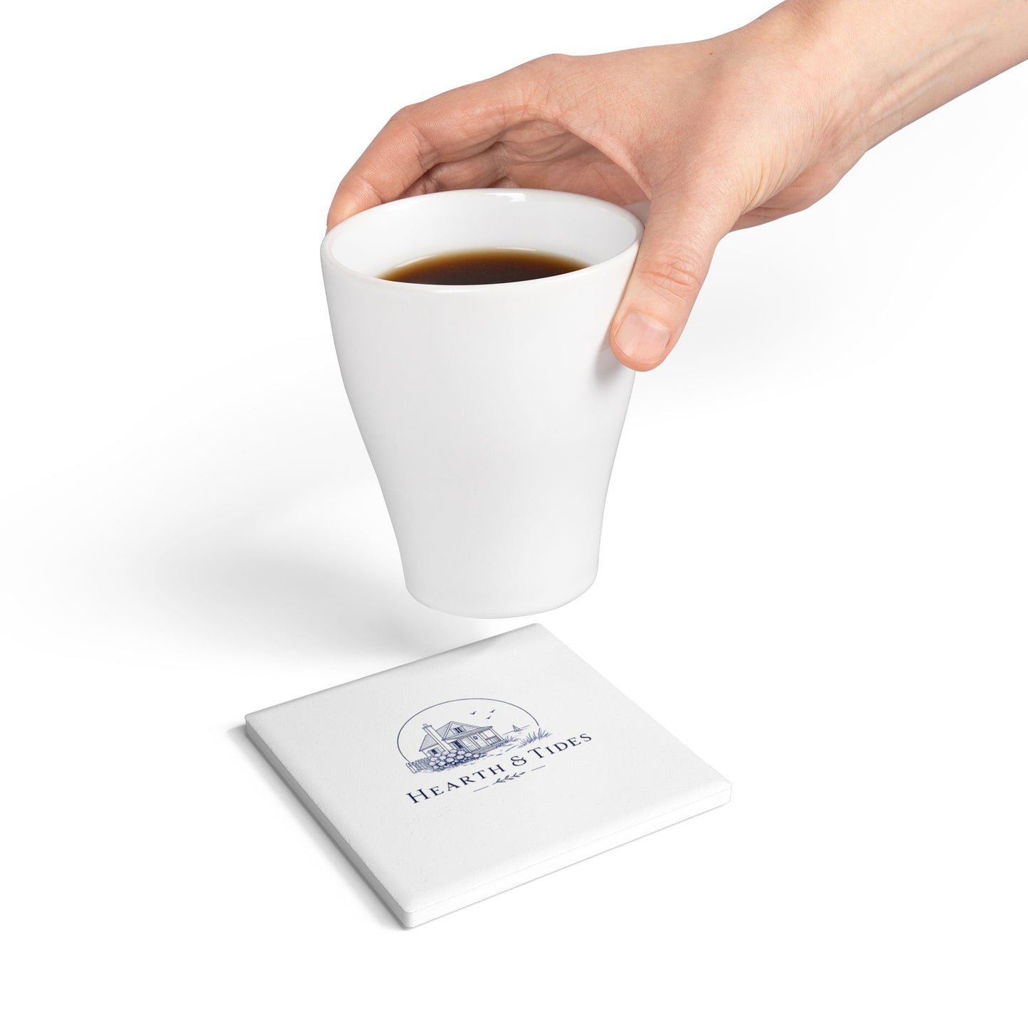 Ceramic Coaster — Hearth & Tides Coastal Cabin Drink Coaster