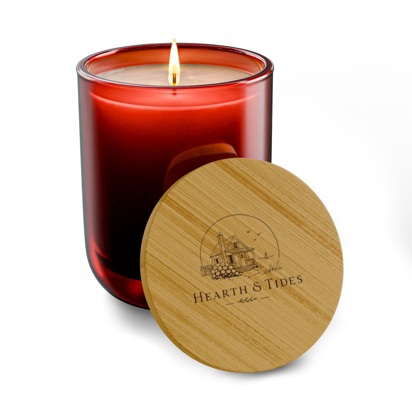 Engraved 14oz Scented Soy Candle — Bamboo Lid, Aromatherapy Gift