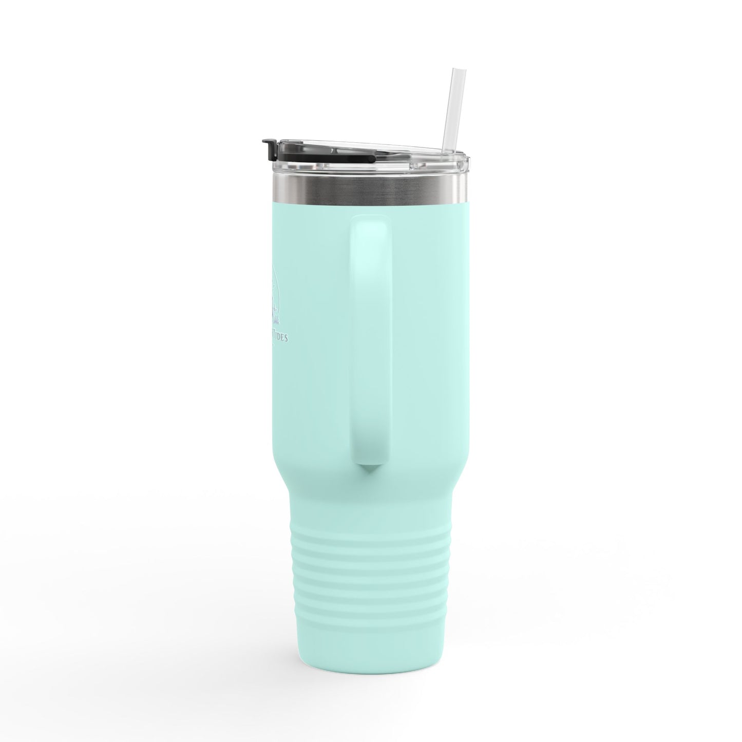 40oz Insulated Travel Mug with Handle — Hearth & Tides Logo