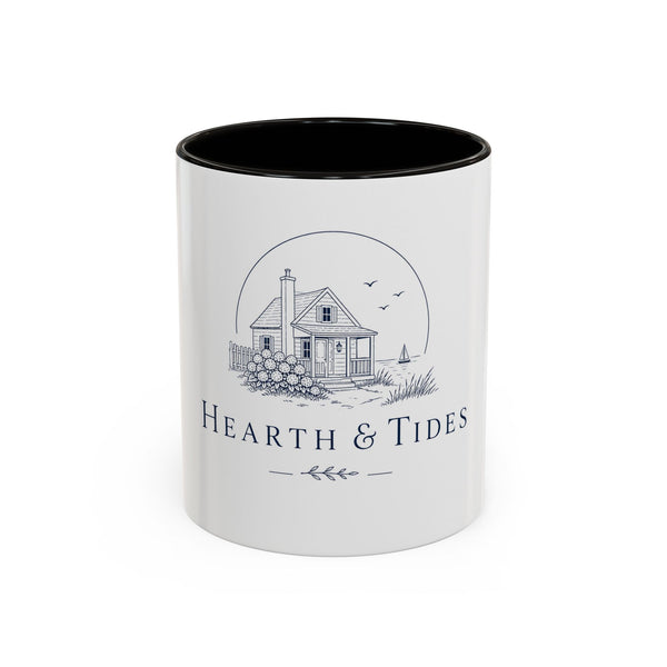 Hearth & Tides Ceramic Mug — Coastal Cottage Coffee Cup (11oz/15oz)