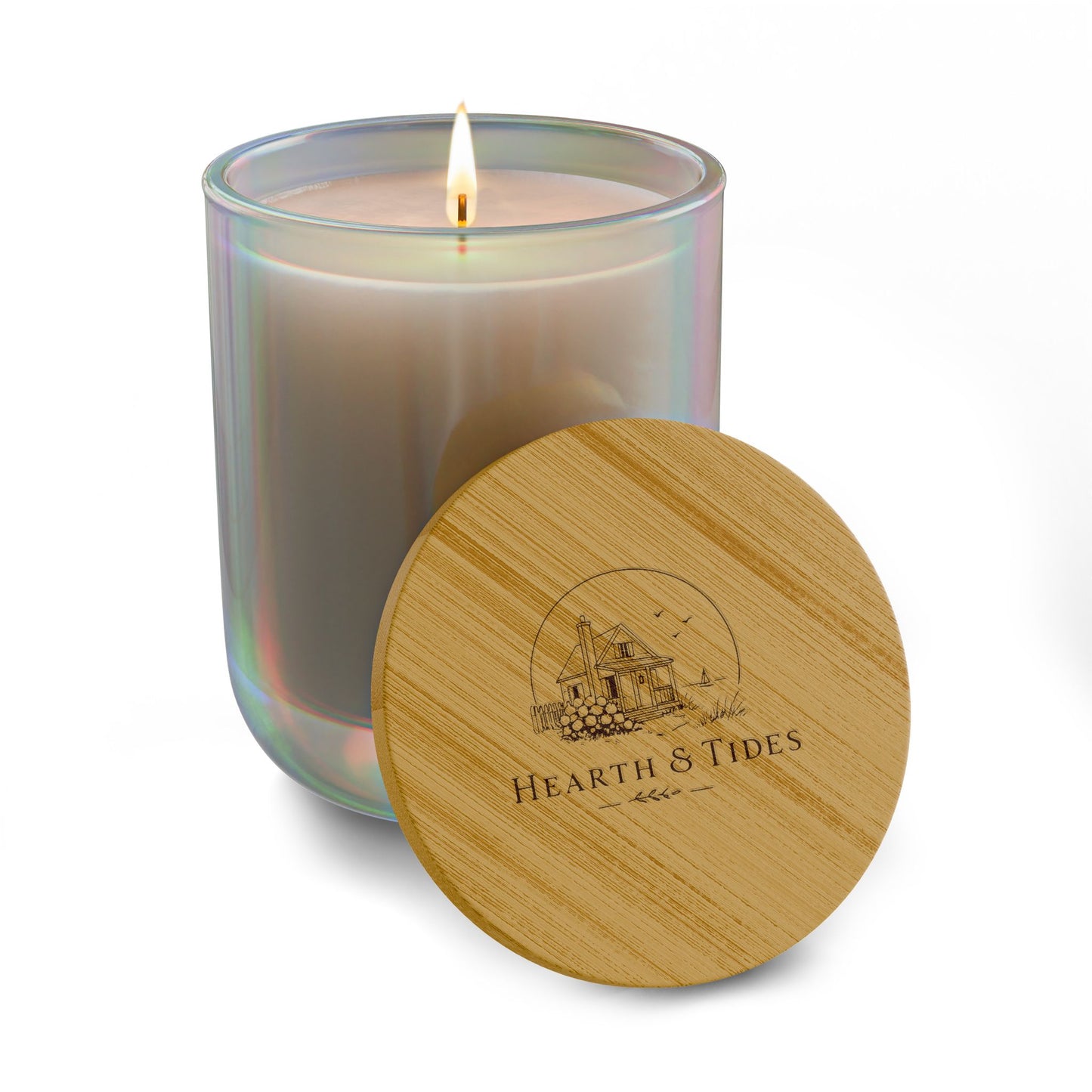 Engraved 14oz Scented Soy Candle — Bamboo Lid, Aromatherapy Gift