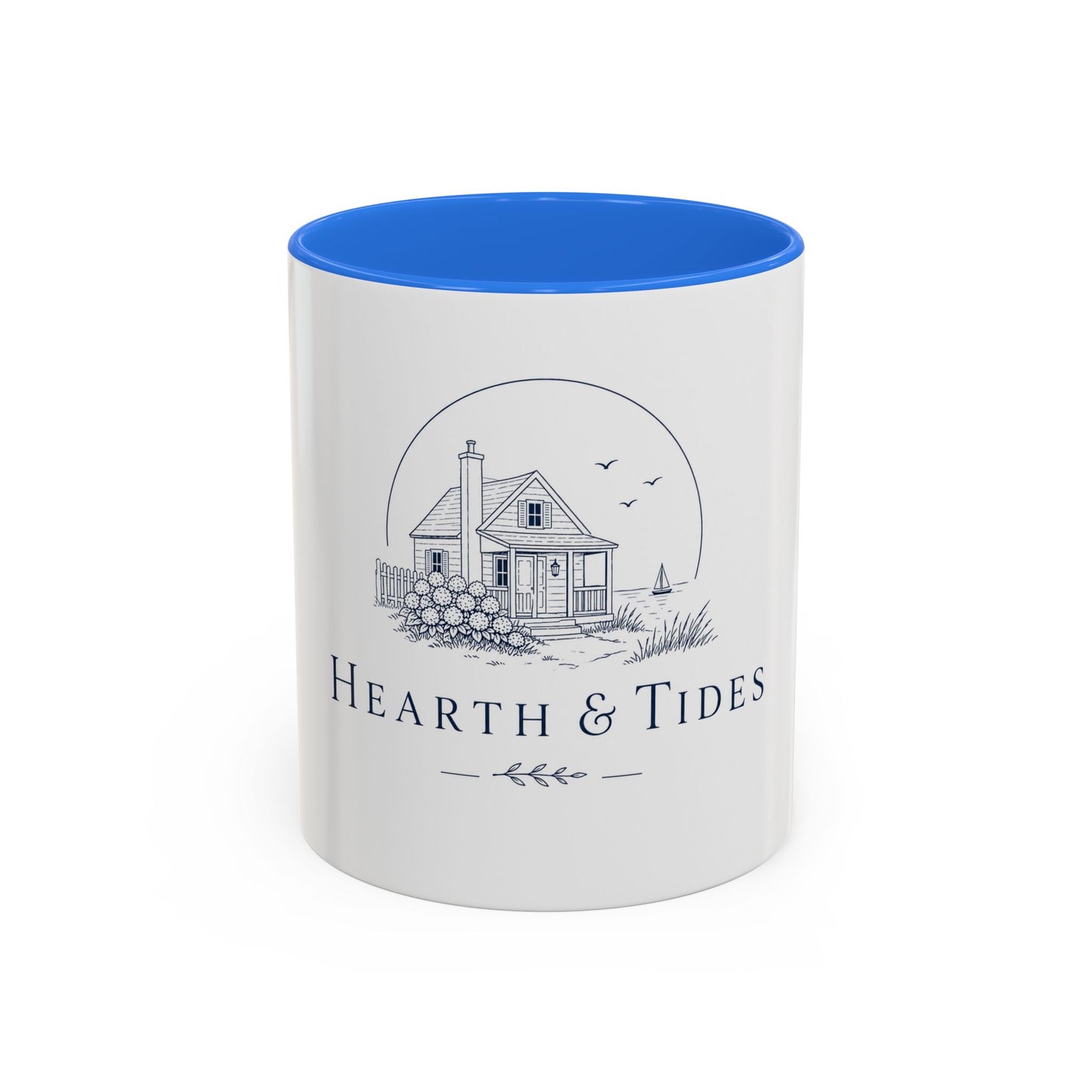 Hearth & Tides Ceramic Mug — Coastal Cottage Coffee Cup (11oz/15oz)