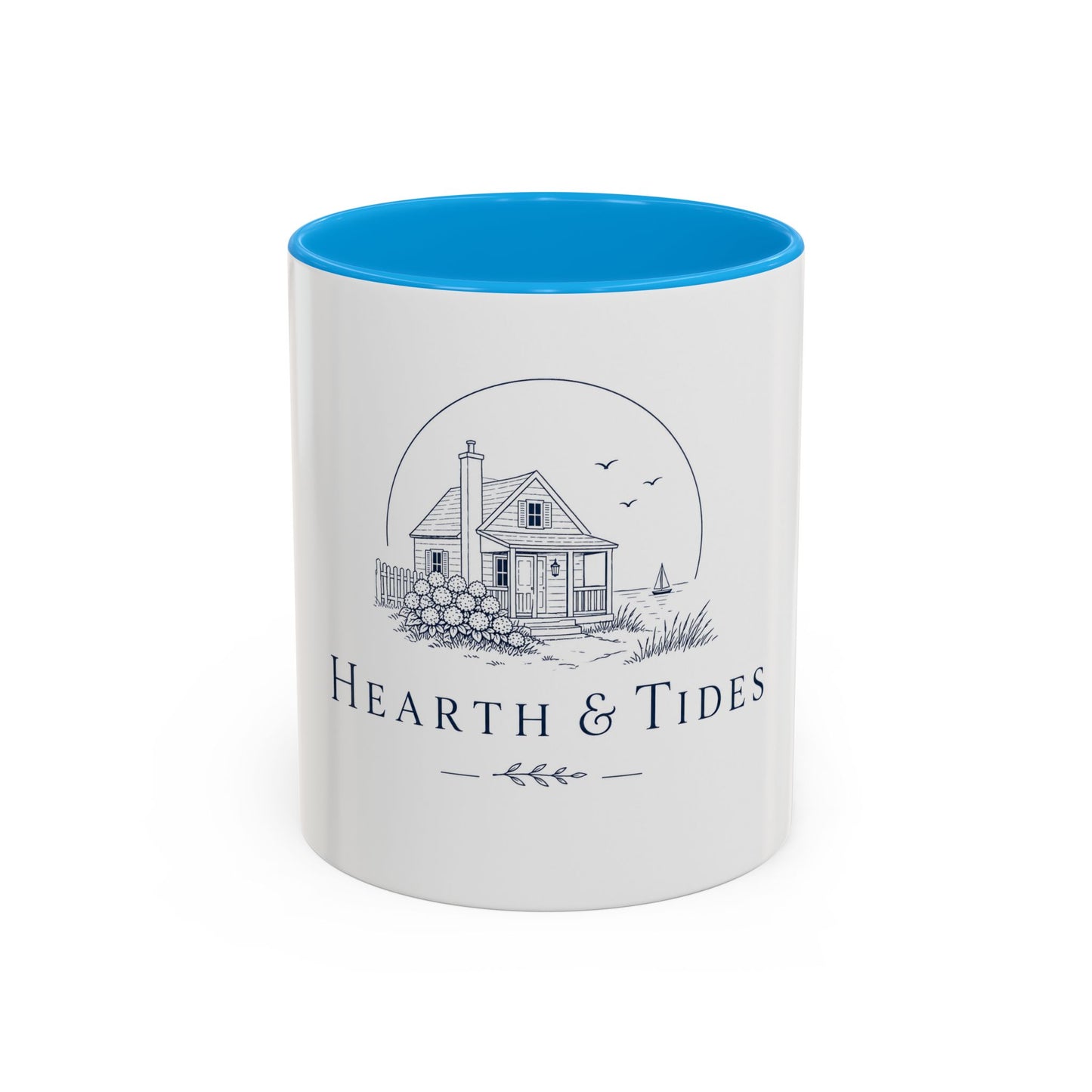 Hearth & Tides Ceramic Mug — Coastal Cottage Coffee Cup (11oz/15oz)