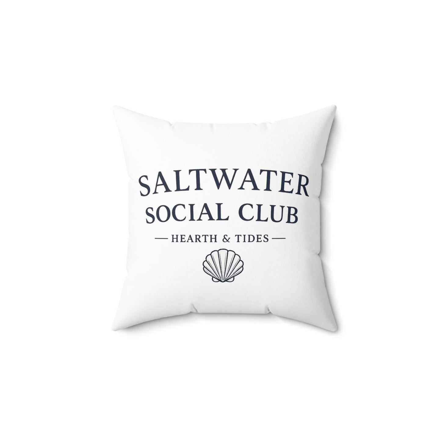Saltwater Social Club Decorative Pillow — Coastal Shell Accent Pillow