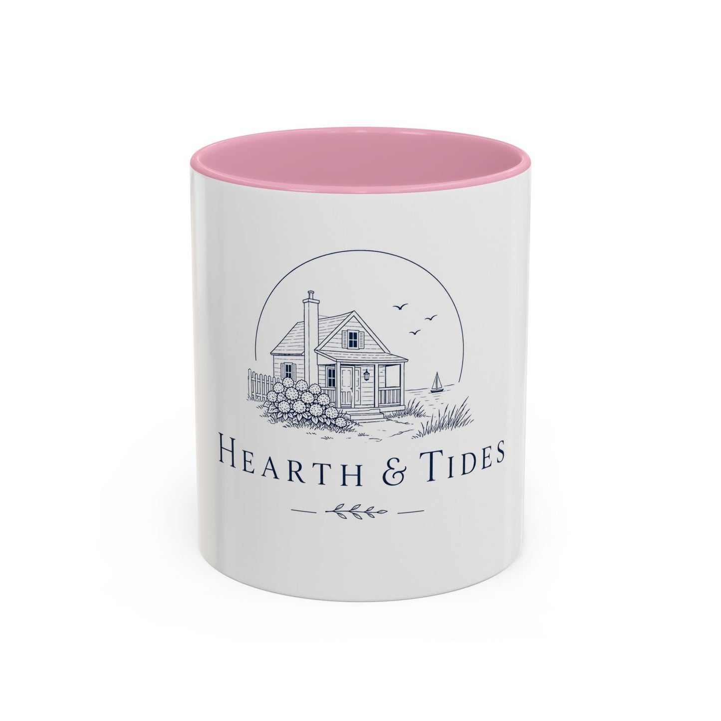 Hearth & Tides Ceramic Mug — Coastal Cottage Coffee Cup (11oz/15oz)
