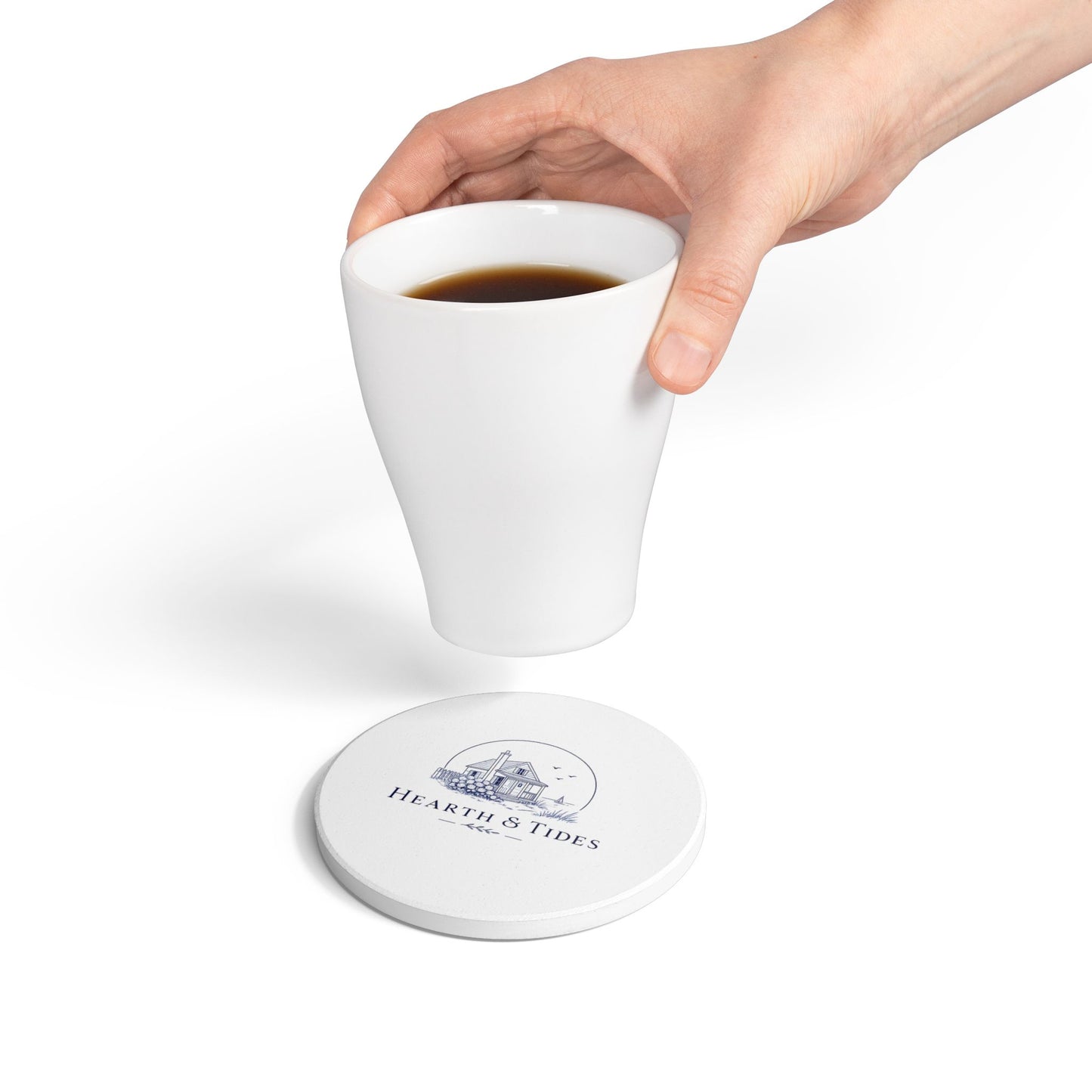Ceramic Coaster — Hearth & Tides Coastal Cabin Drink Coaster