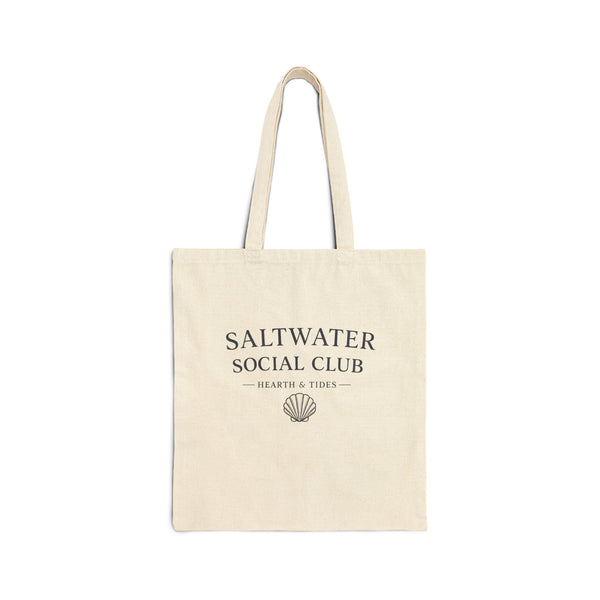 Saltwater Social Club Canvas Tote Bag – Coastal Shell Market Bag