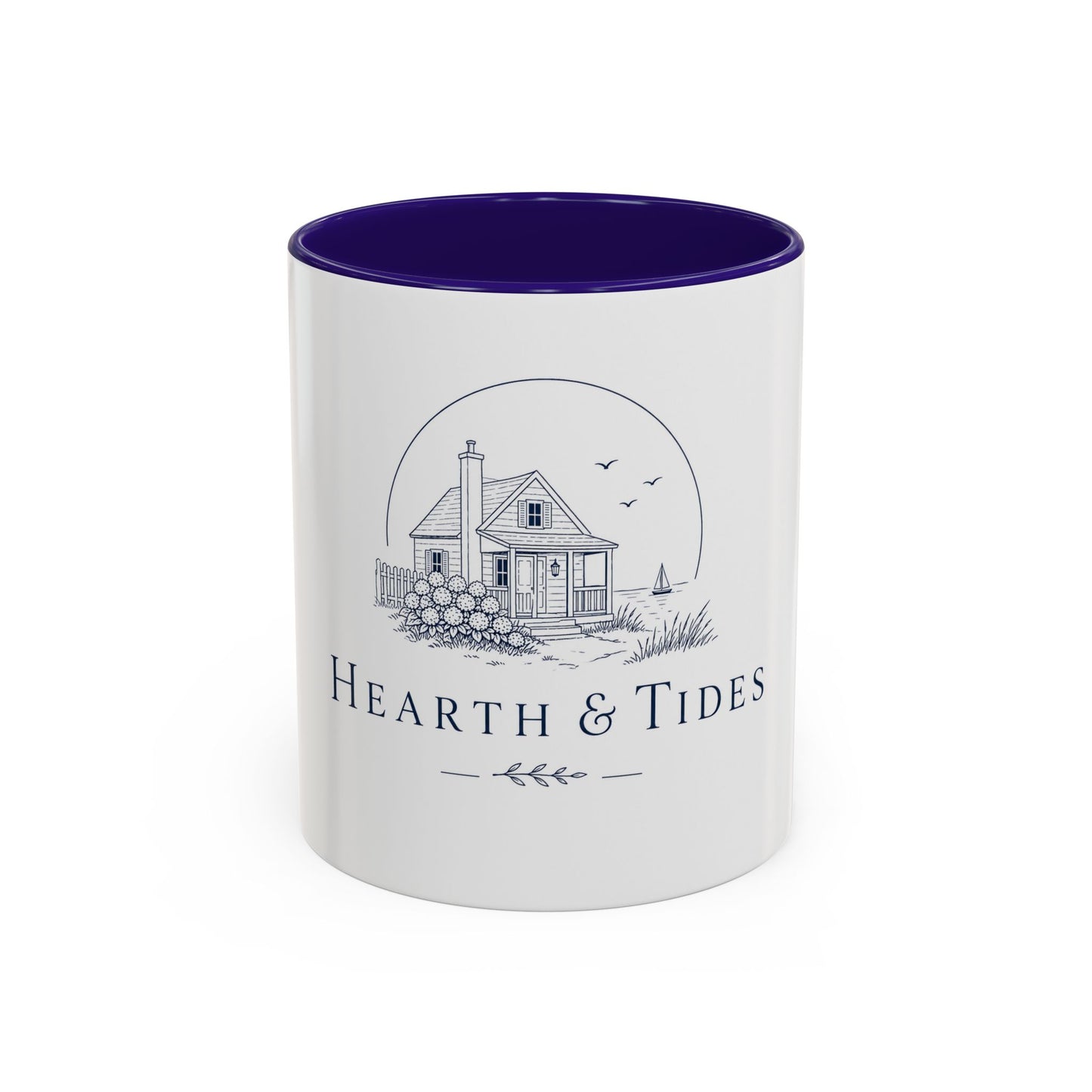 Hearth & Tides Ceramic Mug — Coastal Cottage Coffee Cup (11oz/15oz)